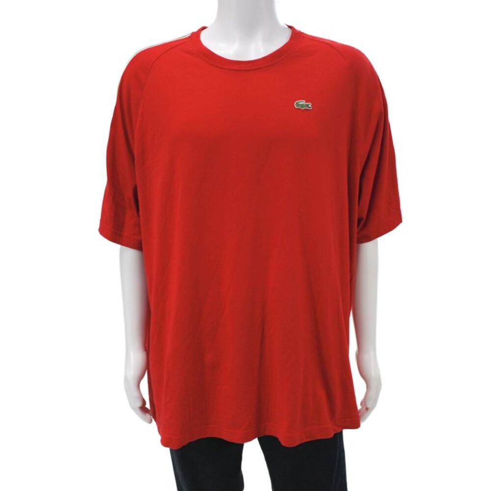 Lacoste Mens Red Cotton Short Sleeve T-Shirt Designer Size 9